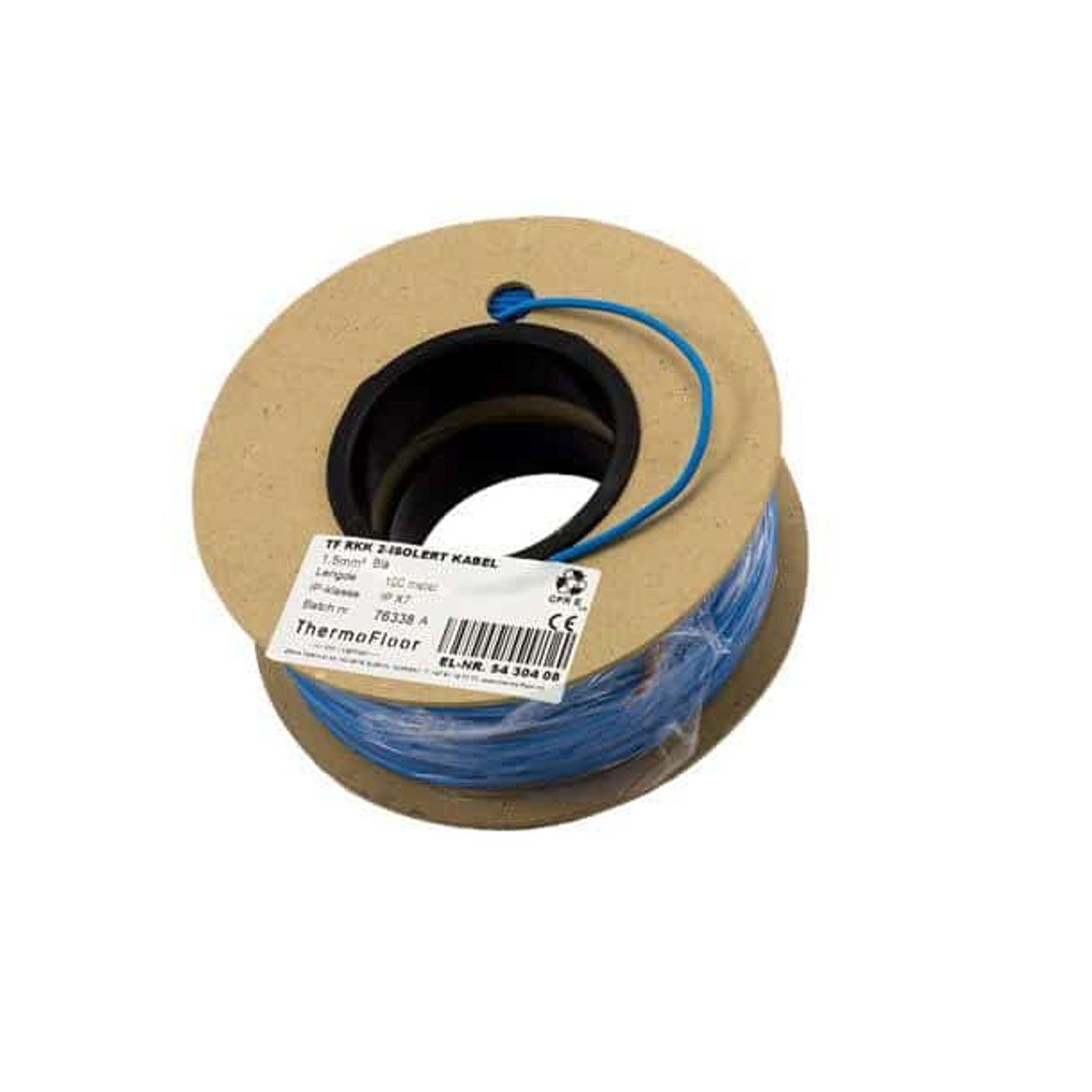 ThermoFloor RKK 2-isolert kabel 1,5mm² - 100 m blå